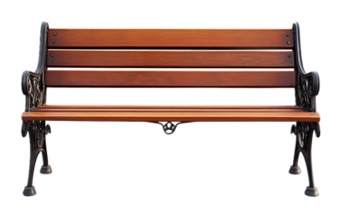 A park bench, isolated on a white background