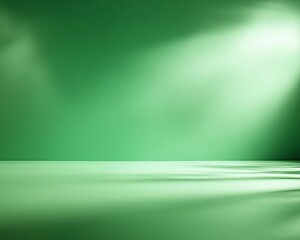 Green backdrop with soft light effects