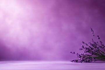 Lavender flowers on purple background