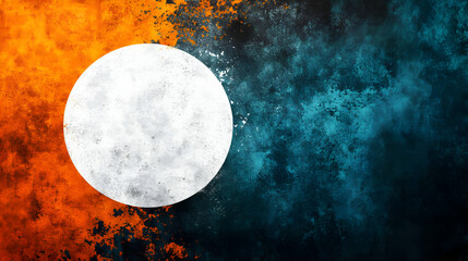 Abstract Background Orange Blue White Circle Texture Grunge Wall