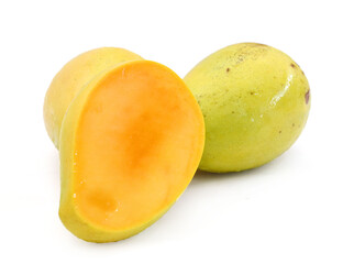 Mango fruit (Mangifera) isolated on white background
