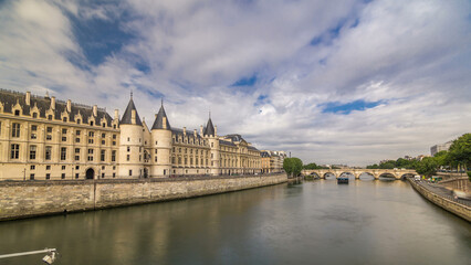 Castle Conciergerie timelapse hyperlapse - former royal palace and prison. Paris, France.