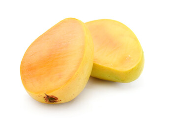 Mango fruit (Mangifera) isolated on white background

