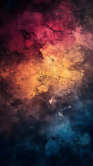 Abstract Background Texture Red Orange Blue Gradient Cracked Wall