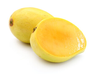 Mango fruit (Mangifera) isolated on white background
