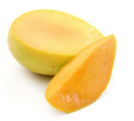 Mango fruit (Mangifera) isolated on white background
