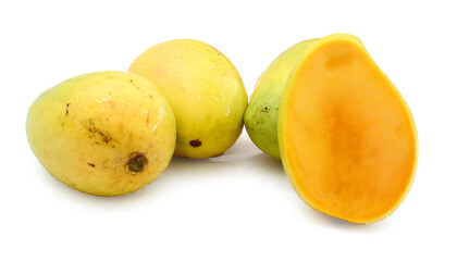 Mango fruit (Mangifera) isolated on white background
