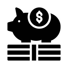 piggy bank glyph icon
