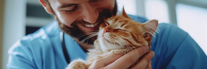 Fototapeta na wymiar A dedicated and compassionate veterinarian providing exceptional care for pets, ensuring a happy and healthy cat experience for both pets and their owners. Professional Pet Care is our specialty