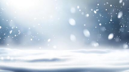 Naklejka premium Abstract winter wonderland background with soft, bokeh lights and a snowy landscape. Perfect for creating festive designs, banners, and greeting cards.