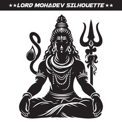 Lord Mohadev silhouette vector illustration