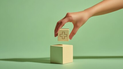 The Hand Stacking Wooden Block