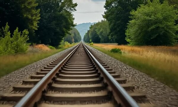 3d view of train tracks