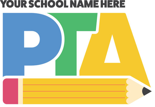 PTA Logo with pencil graphic for use in primary or elementary schools