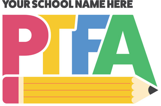 PTFA Logo with pencil graphic for use in primary or elementary schools