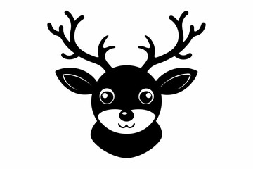 Cute Christmas Reindeer Silhouette Illustration