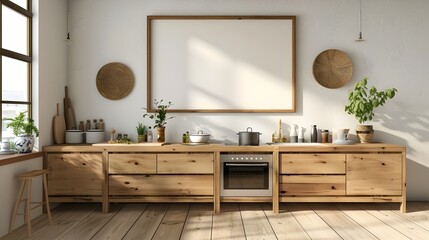 Minimalist Japanese Inspired Kitchen with Wooden Cabinets and Clean Interior Design