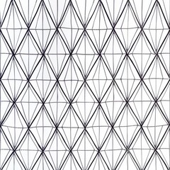Intricate Geometric Pattern of Black Lines Forming Diamond Shapes on a White Background, Ideal for Modern Design and Art Projects