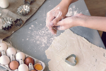 preparation for baking cookies