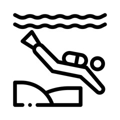 Diving line icon