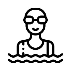 Swimming line icon
