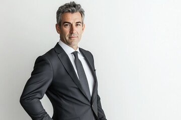 Fototapeta premium Professional portrait of confident businessman in formal attire, polished business look