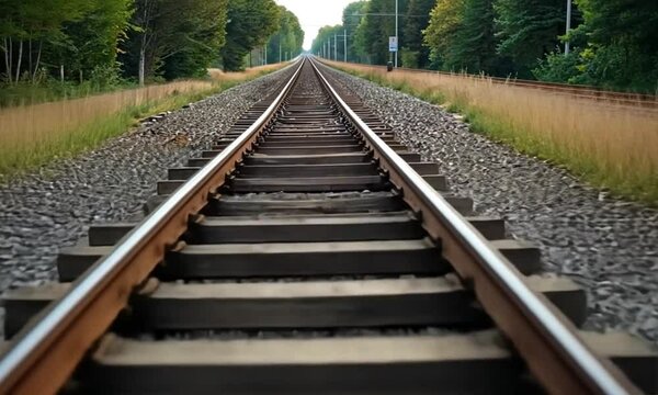 3d view of train tracks