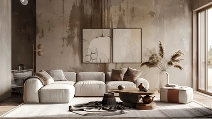 Minimalist Teen Living Space with Chic and Practical Furnishings in 3D Rendering