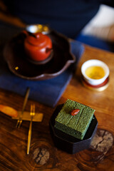 Korean tea with rice cake