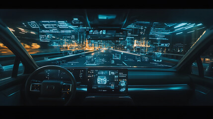 Obraz premium Driving vision, wallpaper, driving view inside the car