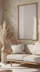Minimalist Wooden Wall Art Display in Modern Living Space