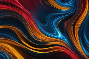 Fototapeta premium Vibrant Crimson Blue Yellow Obsidian Abstract Dynamic Texture Art