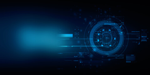 2d illustration Abstract futuristic electronic circuit technology background