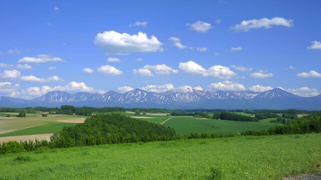 新栄の丘展望公園から望む美瑛の風景