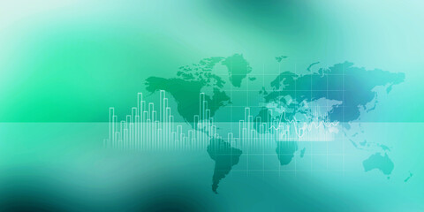 2d illustration Stock market online business concept. business Graph 