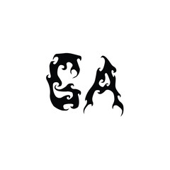 GA monogram logo design letter text name symbol monochrome logotype alphabet character simple logo