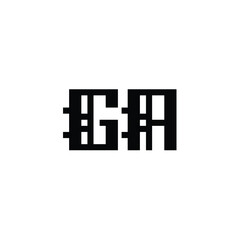 Fototapeta premium GA monogram logo design letter text name symbol monochrome logotype alphabet character simple logo
