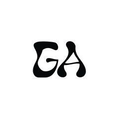 GA monogram logo design letter text name symbol monochrome logotype alphabet character simple logo