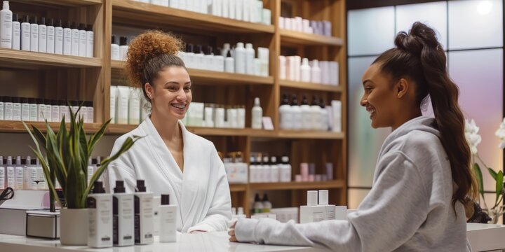 For a warm customer service experience, visit a modern beauty supply store offering a range of cosmetics and wellness products for sale. Enjoy a diverse selection and hospitable atmosphere