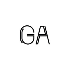 GA monogram logo design letter text name symbol monochrome logotype alphabet character simple logo