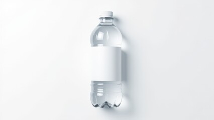 High-resolution high res water bottle mockup with blank label, clear water, and intricate cap details for realistic displays.