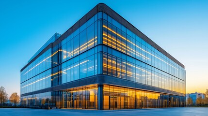 Fototapeta premium A modern data center office building with glass facade