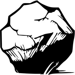 Stone - Octagonal Shape in Black and White