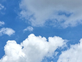 blue sky high shape outdoor group of white abstract clouds background in summer gradient light beauty background. beautiful bright cloud and calm fresh wind air