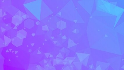 Fototapeta premium Geometric shape explosion in shades of purple and blue on a vibrant background, geometric shapes, creative patterns