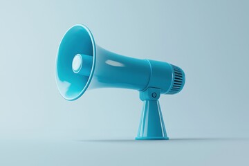 Bold announcement action studio setting high-quality image minimalist design side view iconic megaphone concept