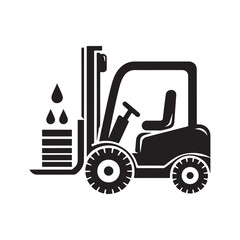 Forklift Silhouette Vector Illustrations – Essential for Industrial Designs