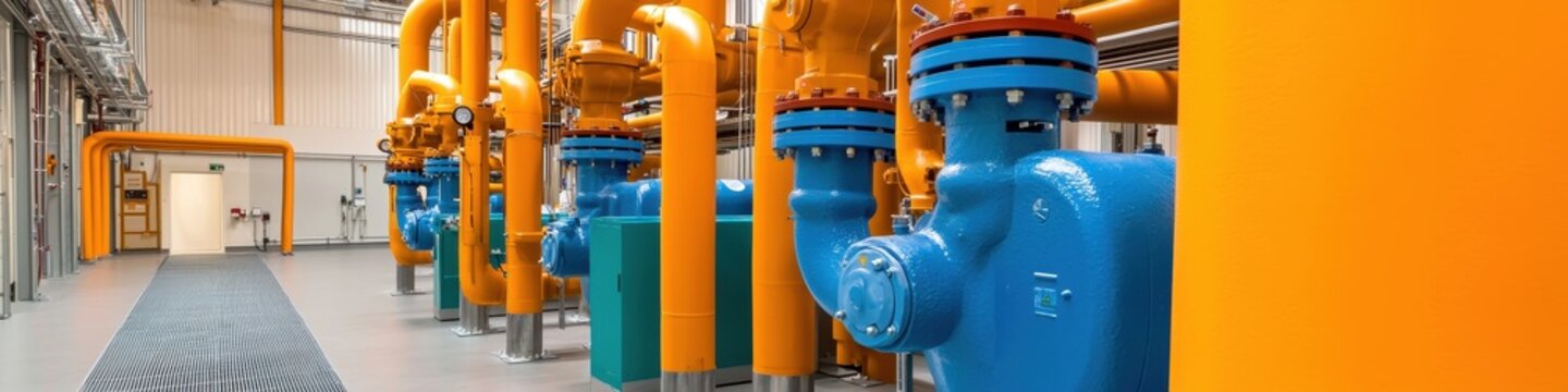 Process piping system in a HVAC (Heating