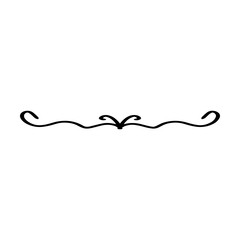 Hand drawn divider border icon vector illustration design element of swish, swash, swoosh underline swirl squiggle stroke line