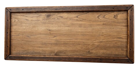 Distressed wood oblong signboard with a dark walnut frame, oblong shapes, rustic decor, decorative accents, natural wood, vintage style